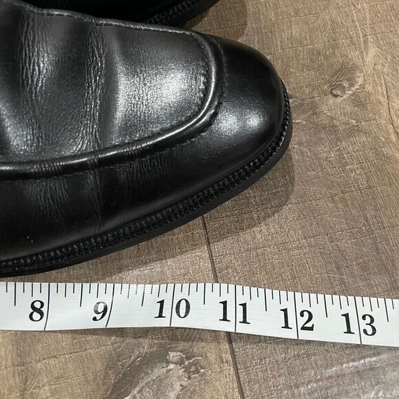 Alan McAfee Mens 10.5 C Black Leather Macaflex Loafers Dress Shoes Made England - Picture 13 of 14
